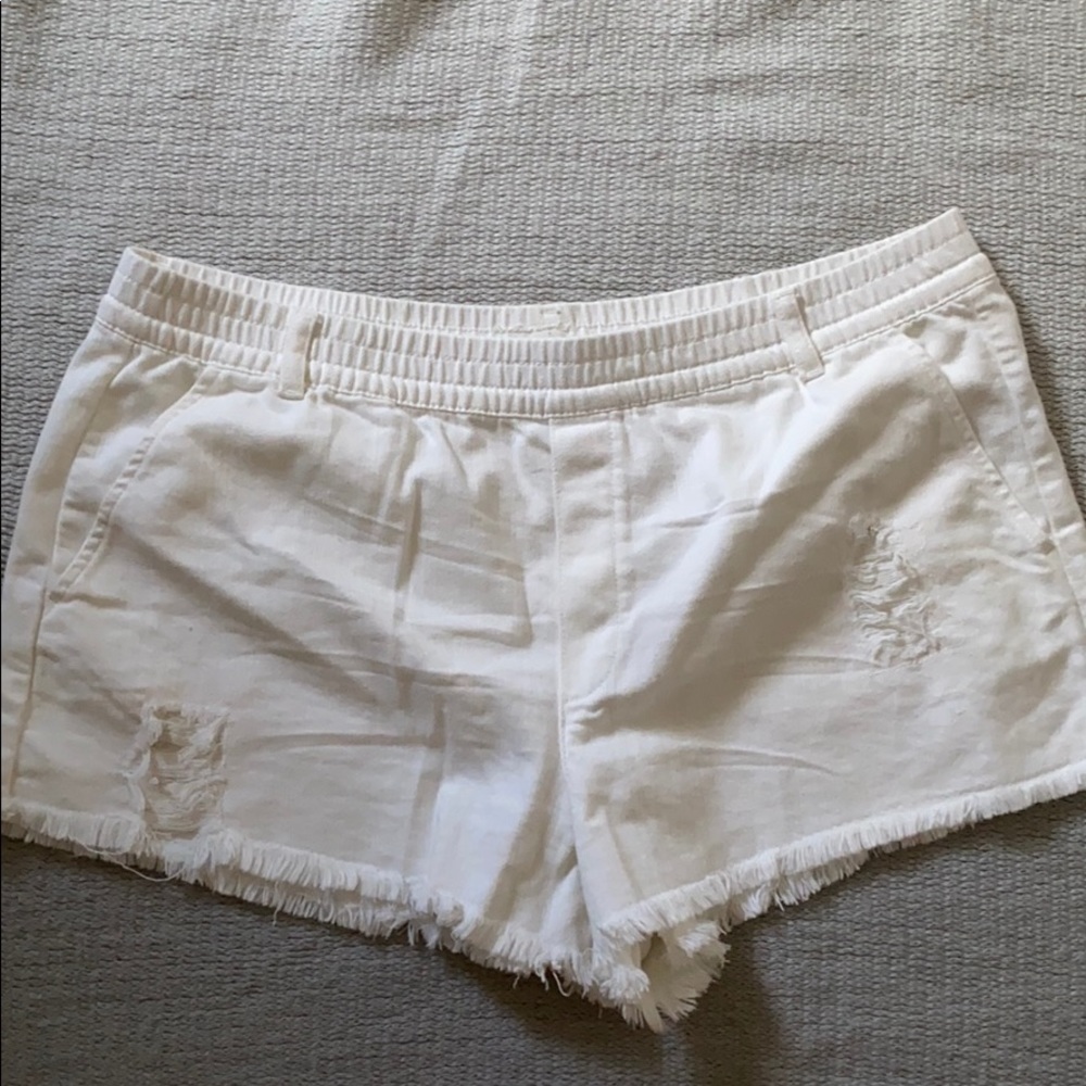 White Cut Off Short